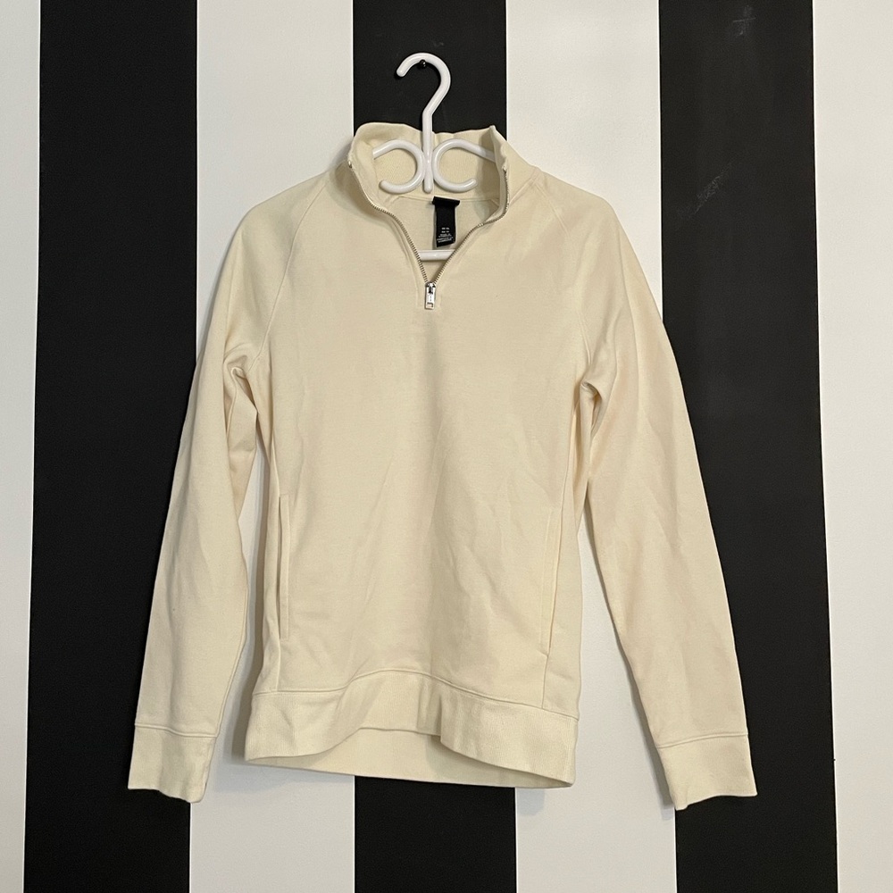H&M Beige Half-Zip Up Sweatshirt